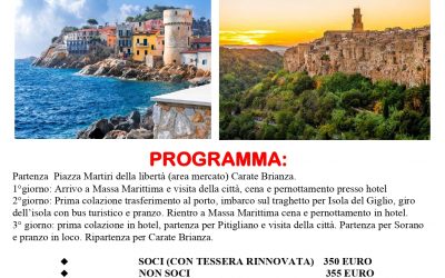 20-21-22/05/2022 Gita all’isola del Giglio e Maremma